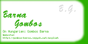 barna gombos business card
